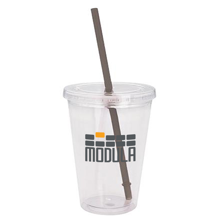 Clear Tumbler with Colored Lid - 18 oz.
